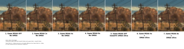 Fallout: New Vegas anti-aliasing comparison.